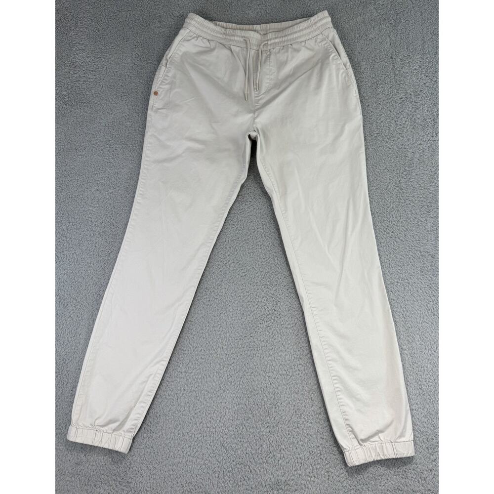 Mugsy Stones Pants Mens Med Cream Classic Jogger Drawstring Stretch Drawstring